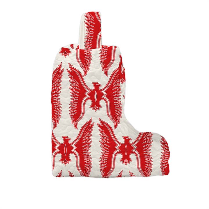 Chase Firebird Red / Linen Quilted Boot Bag for wholesale by Ida Mae Home