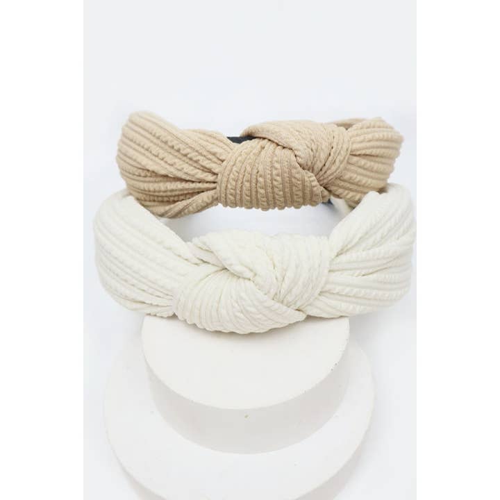 MIX COLOR Ribbed Knotted Headband for wholesale on Faire