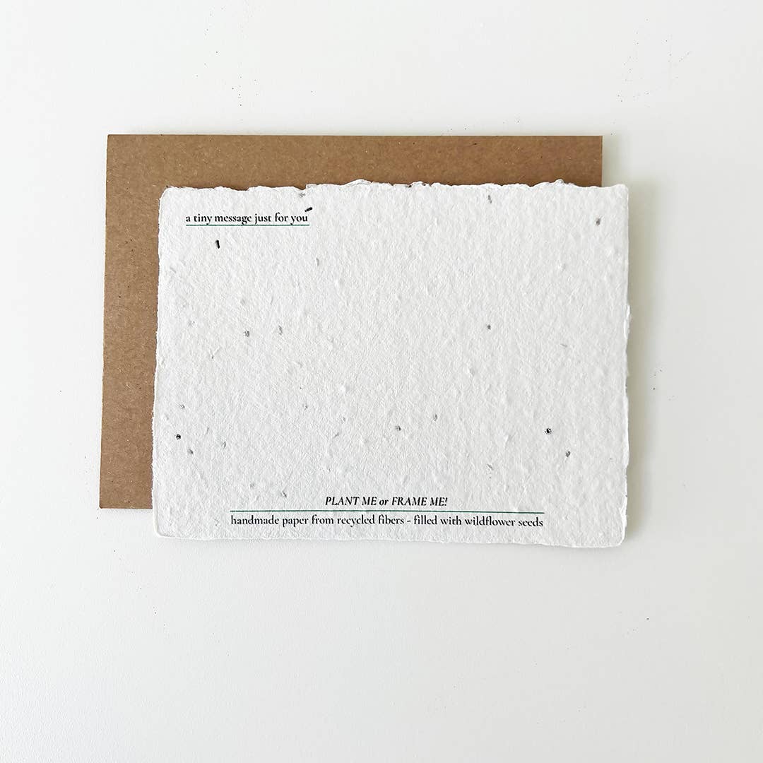 tiny poetry project – wholesale Encouragement card – Untangle The Weeds: Plantable Wildflower Encouragement Card 1