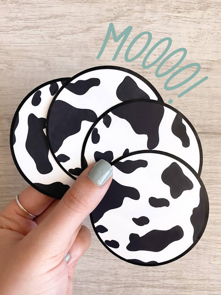 Cow Print Sticker for wholesale by Logan Mahaffey Art