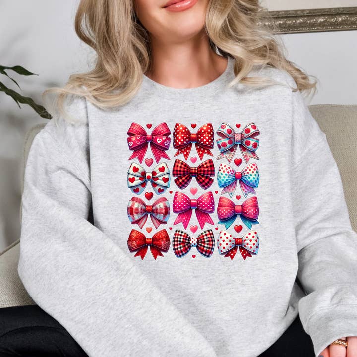 Coquette Bows Valentines Day Sweatshirt for wholesale by Simply Spoken Apparel