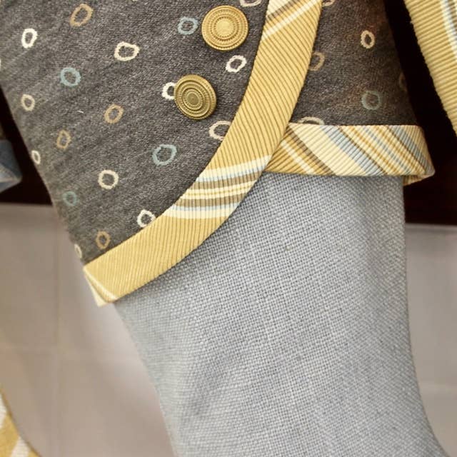 The Sunday Studio - Wholesale Holiday Stocking - Lakehouse Style Blue and Yellow Handmade Christmas Stockings5