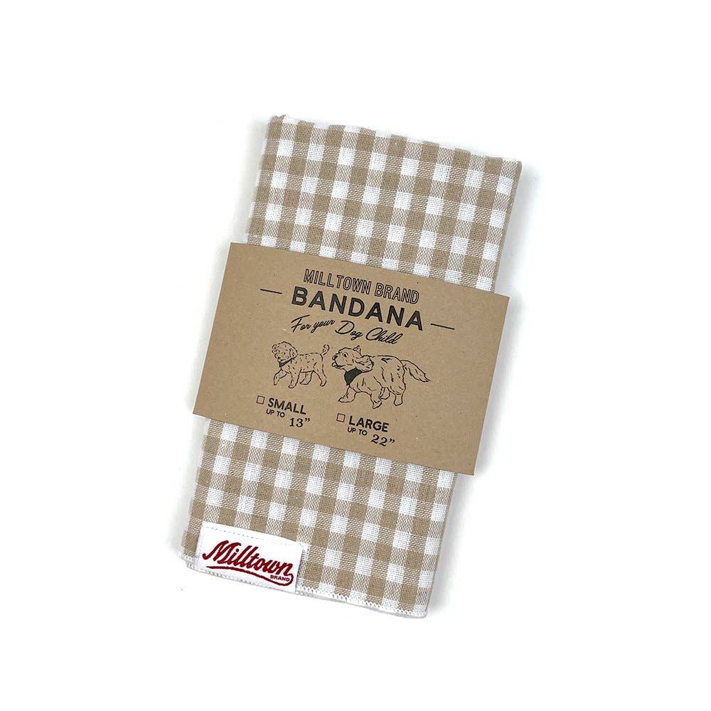Milltown Brand - Vente Bandana – chien - Bandana carré pour chien - Beach Sand Vichy2
