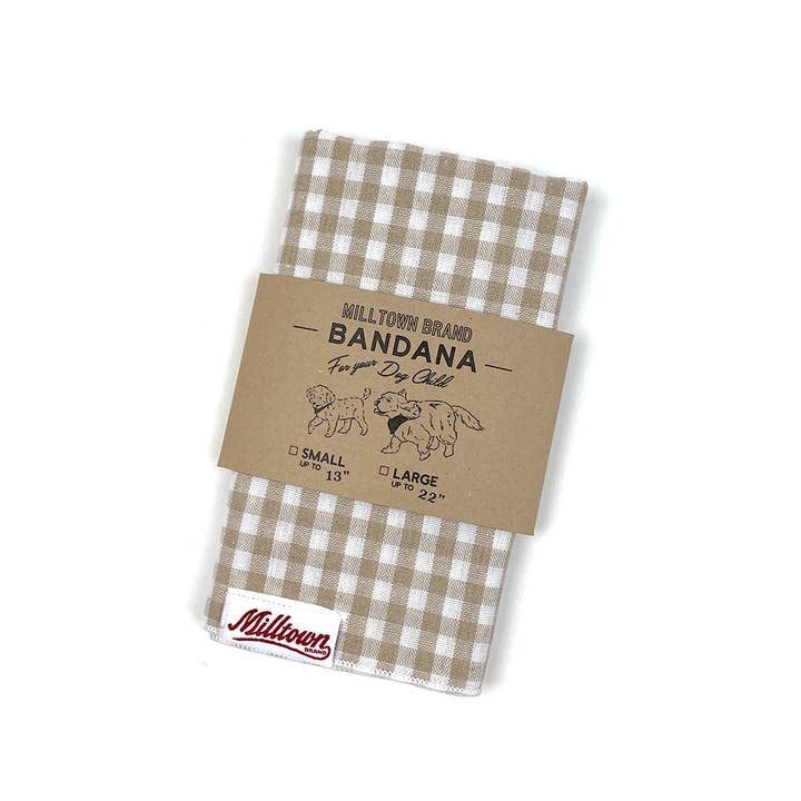 Milltown Brand - Vente Bandana – chien - Bandana carré pour chien - Beach Sand Vichy2