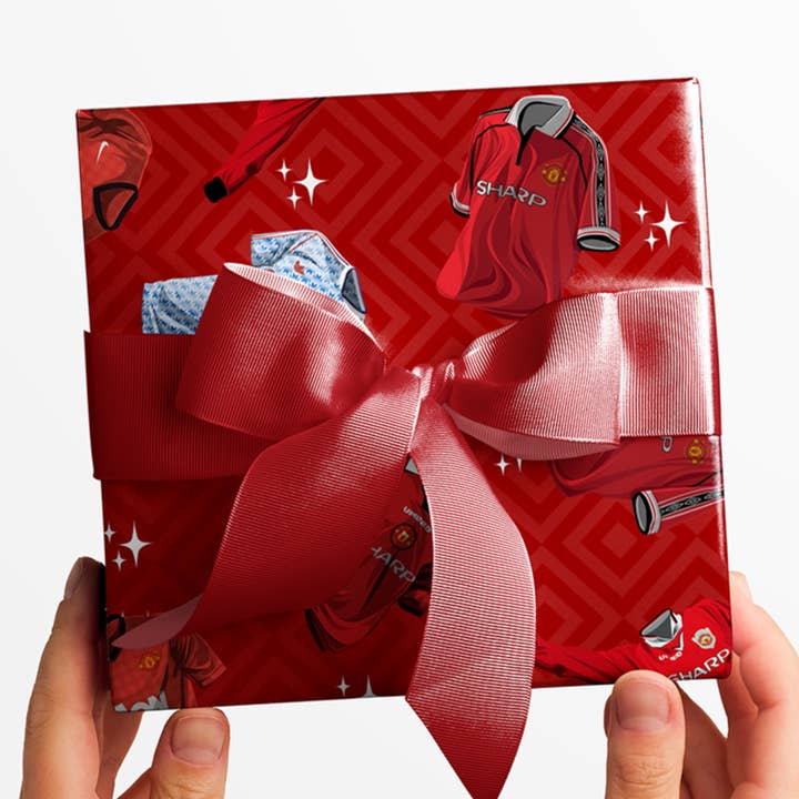 Man United Classic Shirts Birthday Gift Wrap for wholesale by Scored It