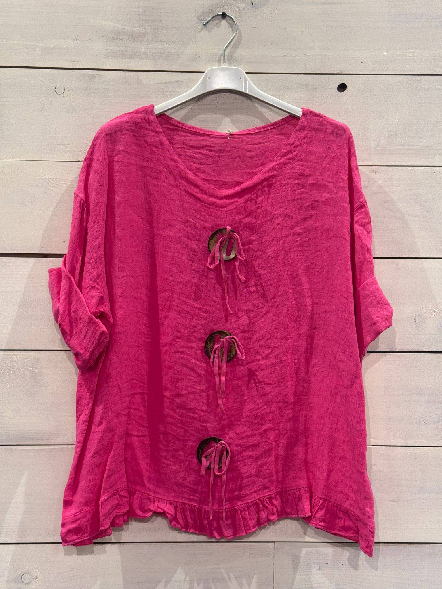 Linos y Textiles – wholesale Blus - Dam – Ringblus i 100 % linne4