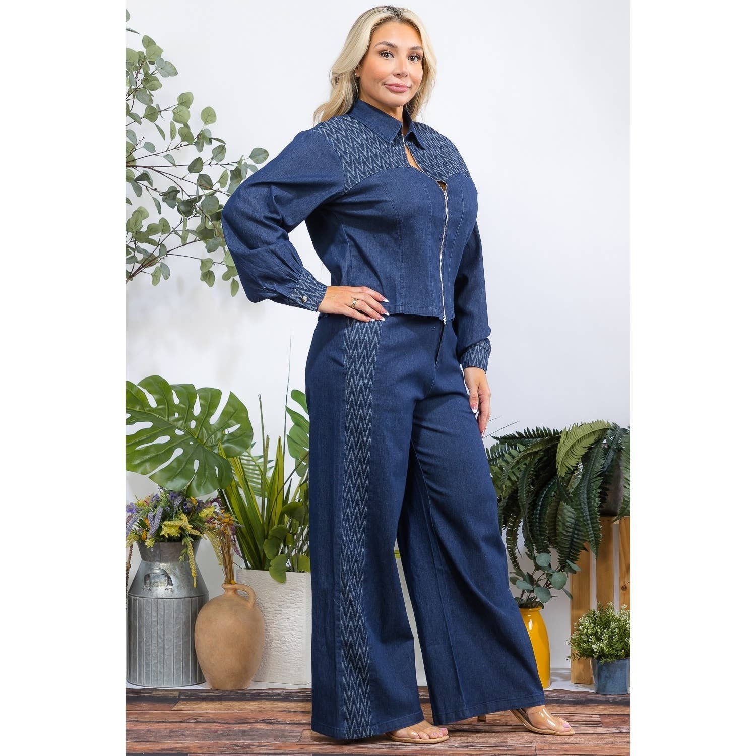 NAVY BLUE PLUS DENIM DESTINY SET for wholesale on Faire1