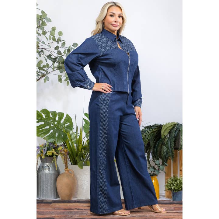 NAVY BLUE PLUS DENIM DESTINY SET for wholesale on Faire1