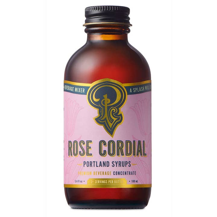 Portland Syrups - Wholesale Cocktail Mix/Syrup - Rose Cordial Syrup 3.4oz - cocktail / mocktail drink mixer