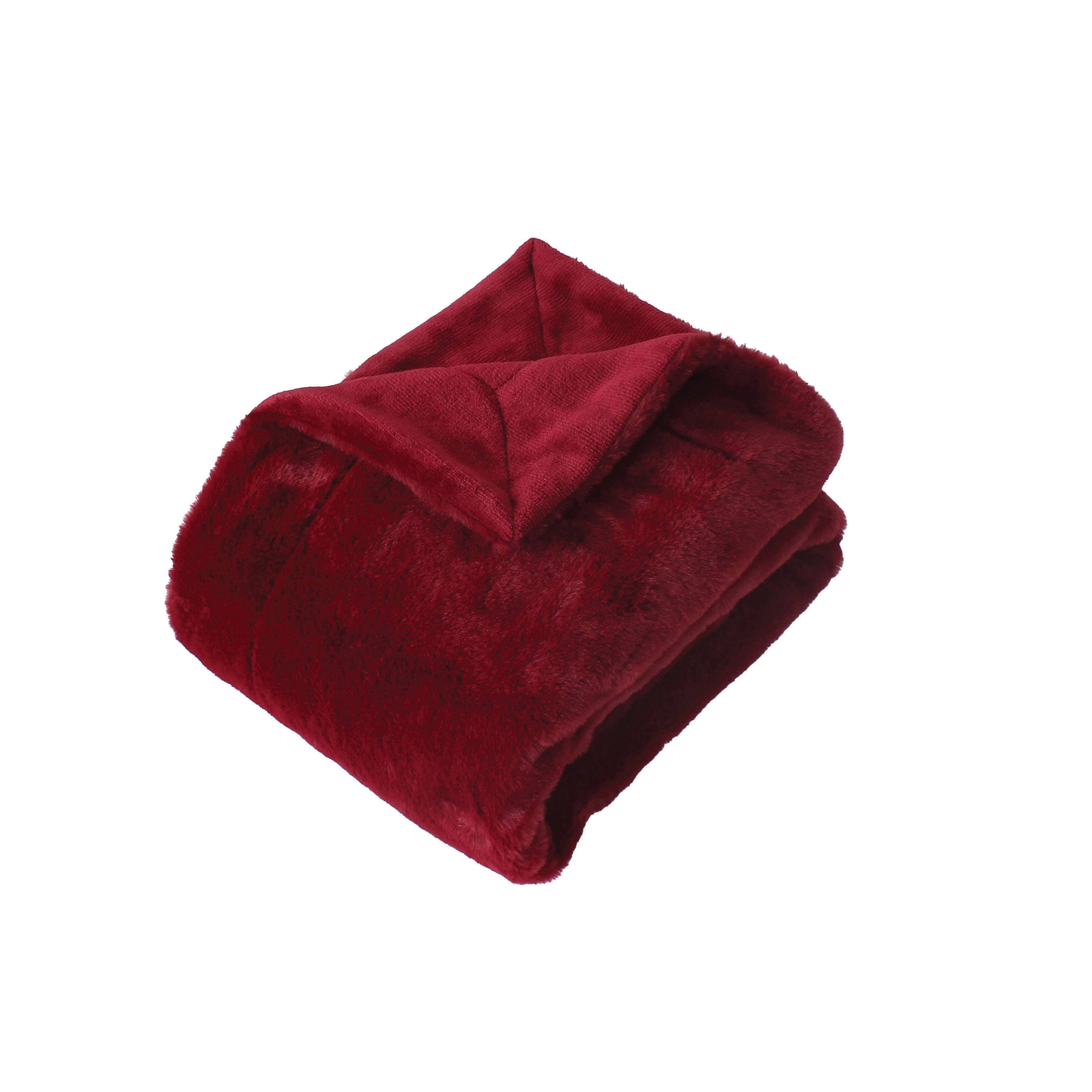 DECOSTARS - CmaDECO - Venta al por mayor Mantas de sofá - Manta efecto piel, forrada de franela, 125x150cm, RABBIT POP3