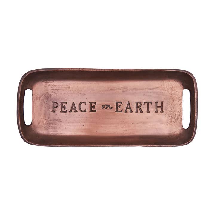 Christmas Peace On Earth Metal Serving Tray for wholesale by C&F Home