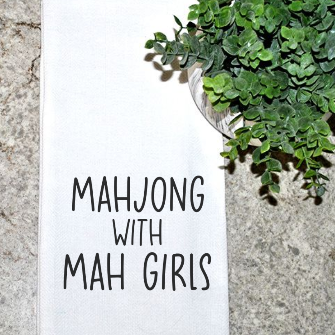 Geez Louise Goods - Wholesale Tea Towel - Mahjong with mah girls0