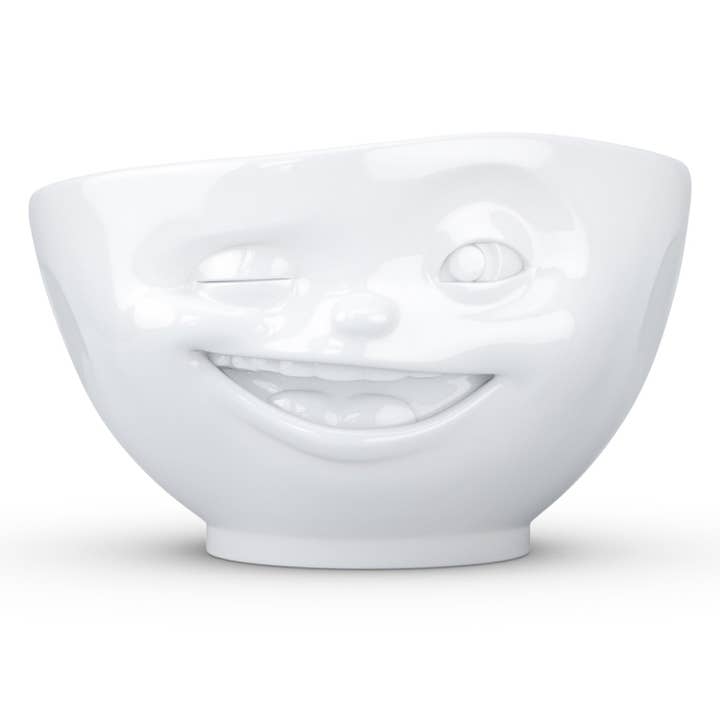 Fiftyeight Products - Wholesale Bowl - 16 Oz. Bowl, Winking Face, White