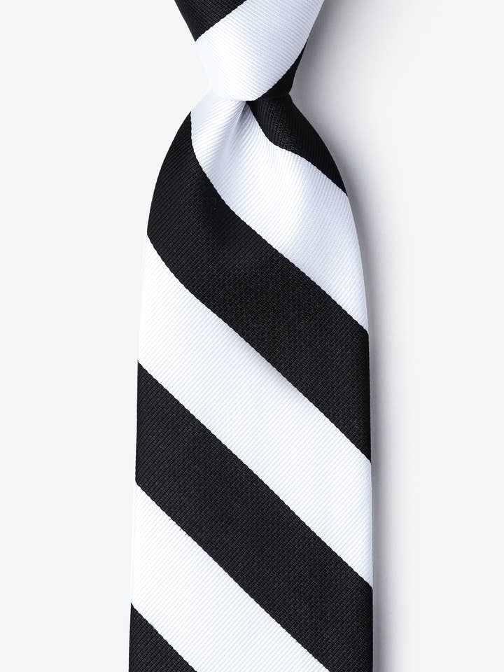 Black and White College Collegiate Stripe - School Colors for wholesale by Wild Ties