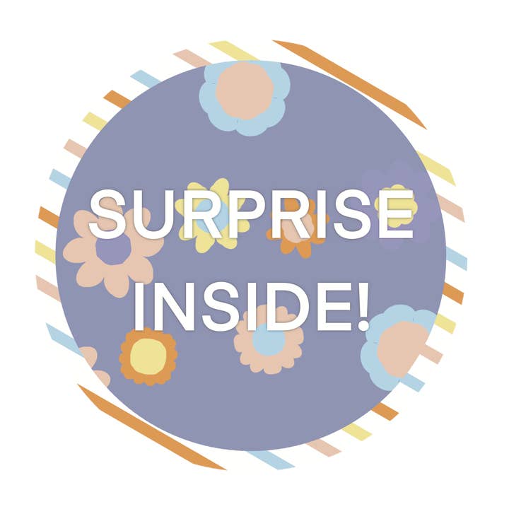25 Surprise Inside Packaging Stickers for wholesale by Juli's Art Cafe