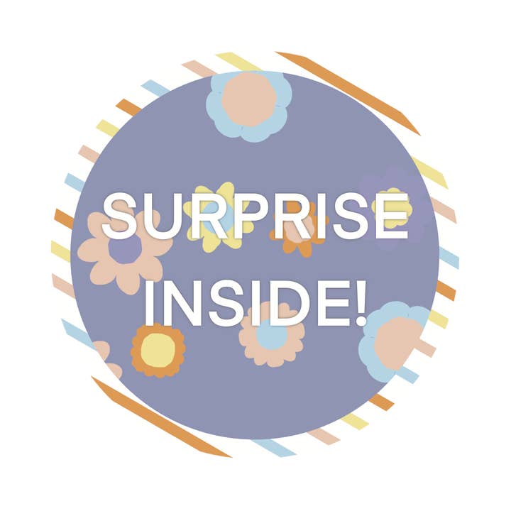 25 Surprise Inside Packaging Stickers for wholesale by Juli's Art Cafe