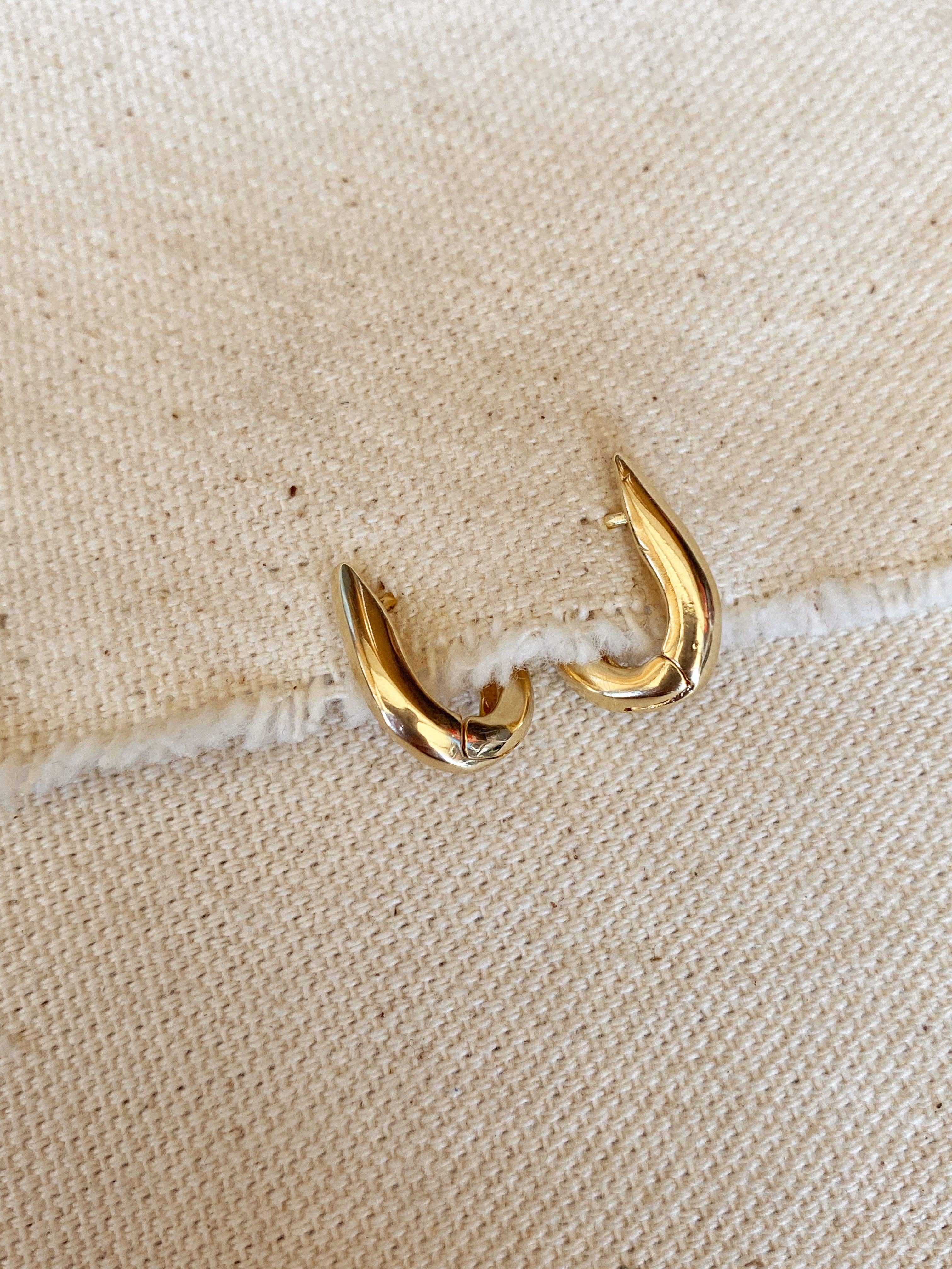 GoldFi - Wholesale Hoop Earrings - 18k Gold Filled U Shaped Hoop Earrings4