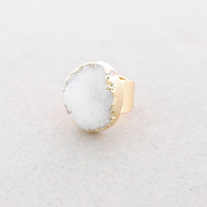 Sonata - Wholesale Cocktail/Statement Ring - Irregular Druze Stone Bronze Ring