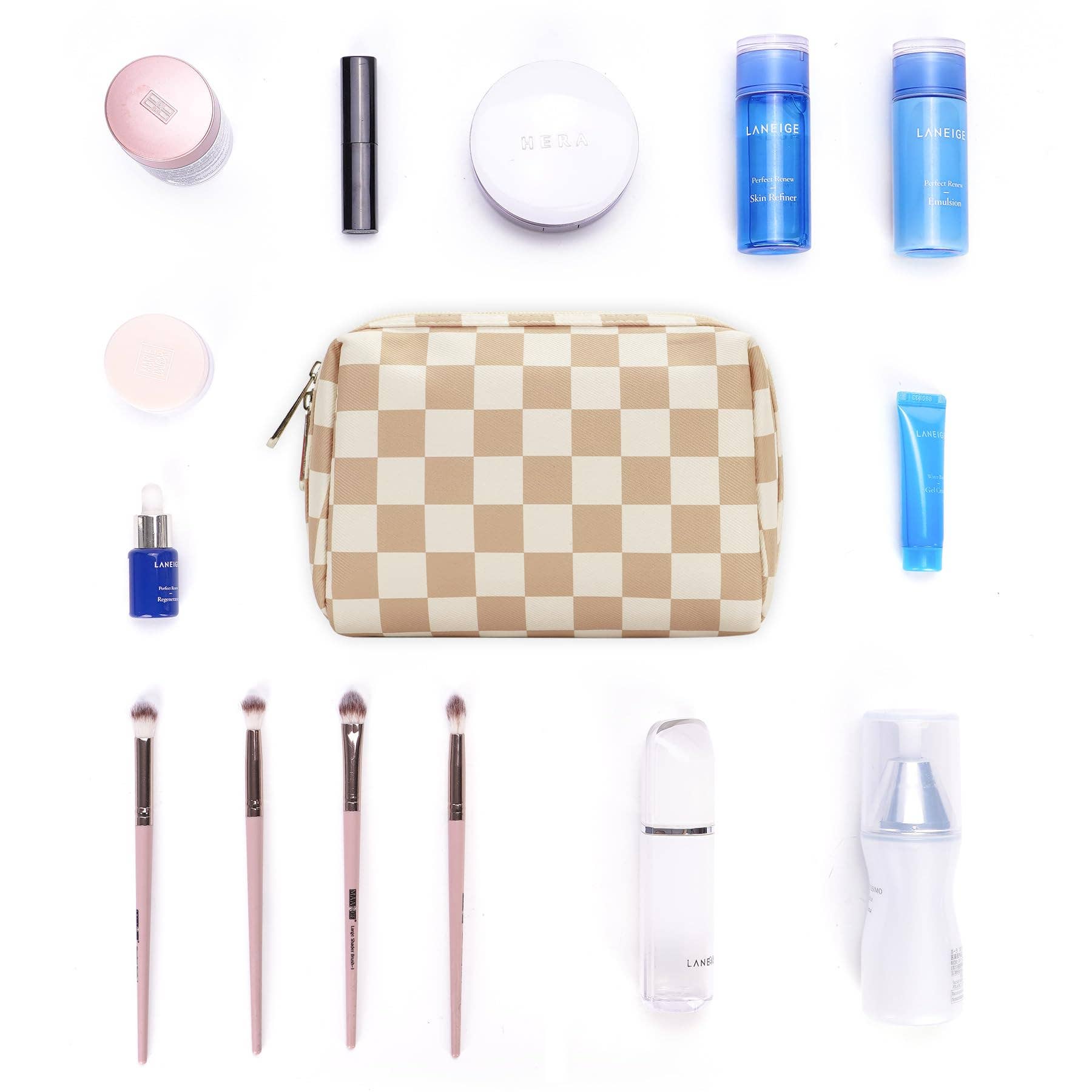 wandf - Wholesale Makeup/Cosmetic Bag - Checkered Makeup Bag Travel Cosmetic Bag Organizer Toiletry8