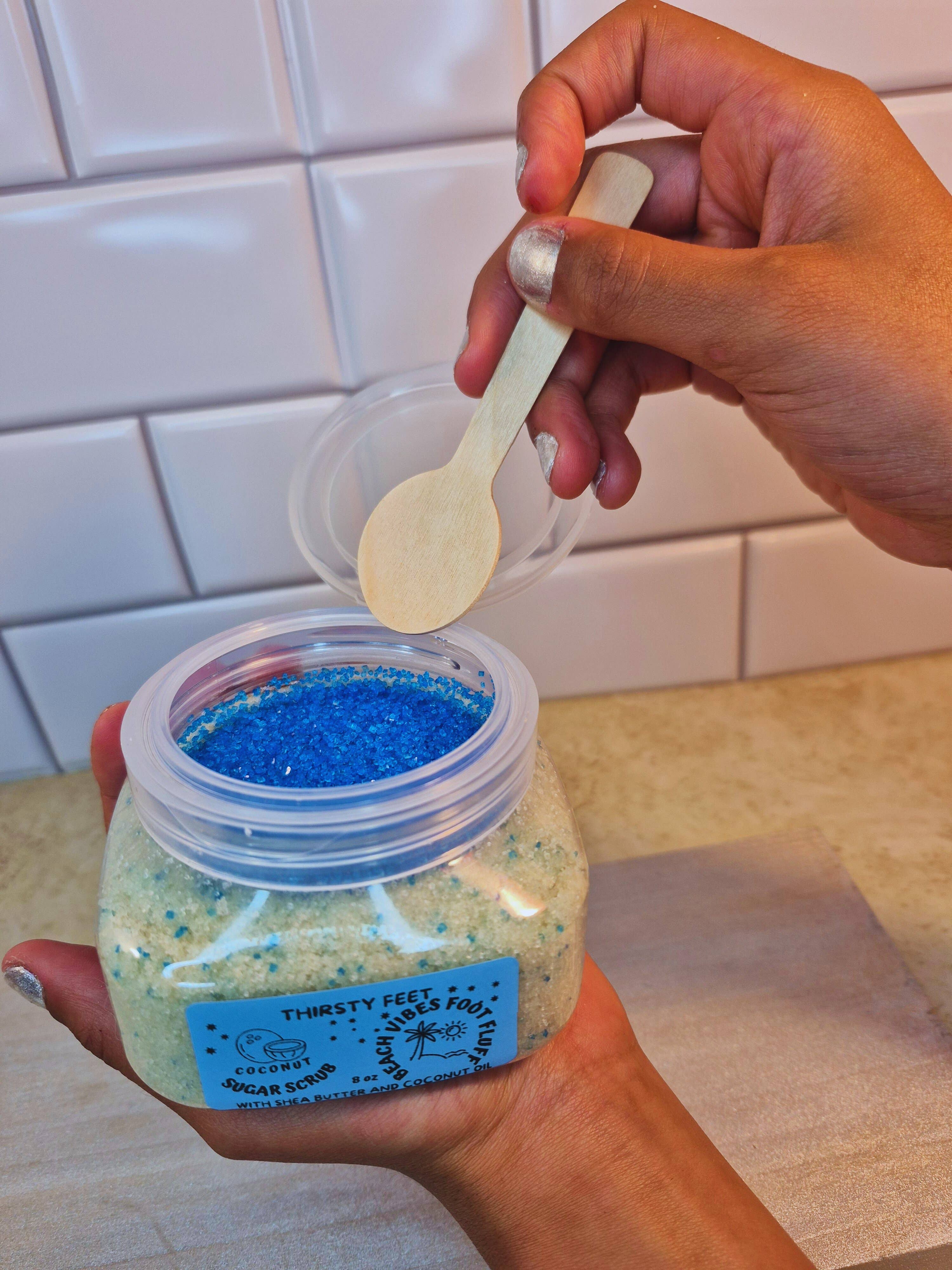 THIRSTY FEET®️ - Wholesale Foot Scrub/Polish - Coconut Beach Vibes Foot Fluff Sugar Scrub 8 oz Jar7