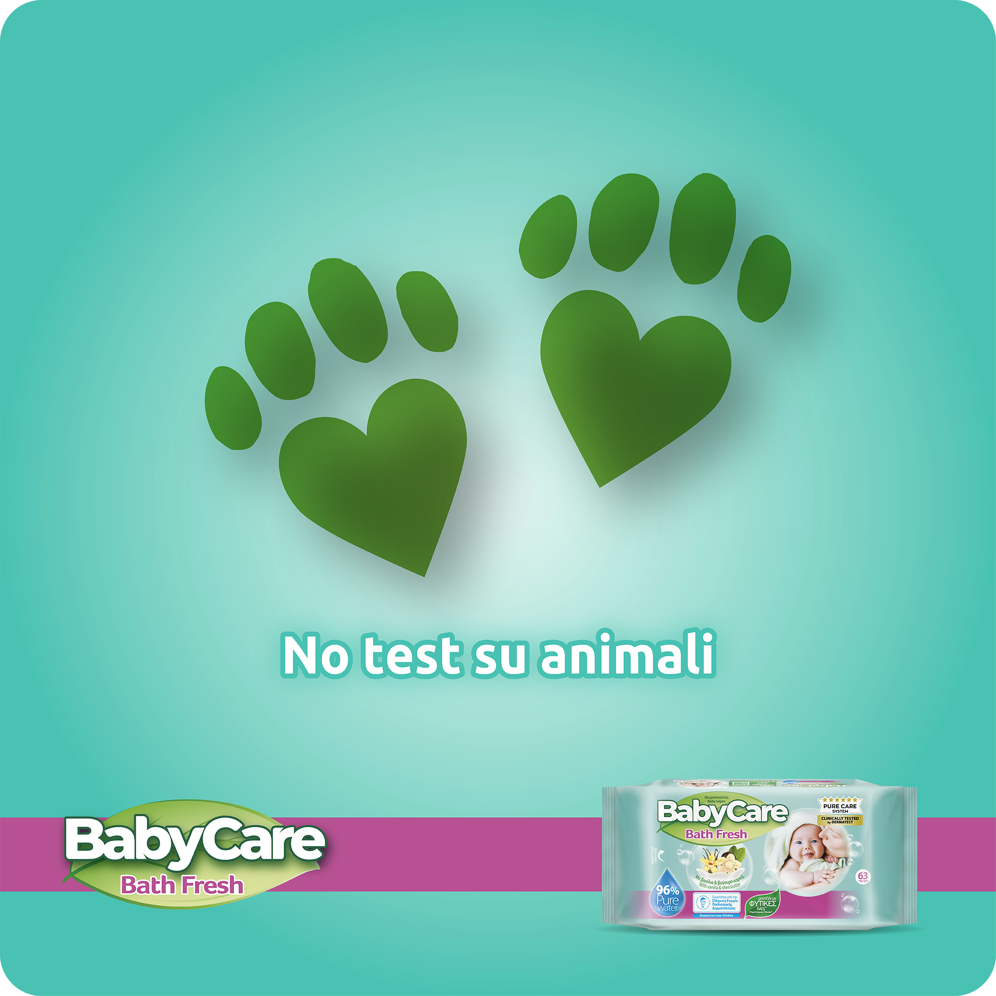 Babylino – Toalhitas para rosto e corpo – Bebé por atacado – Lenços Babycare Aqua Pure com Manteiga de Karité, 54 unidades3