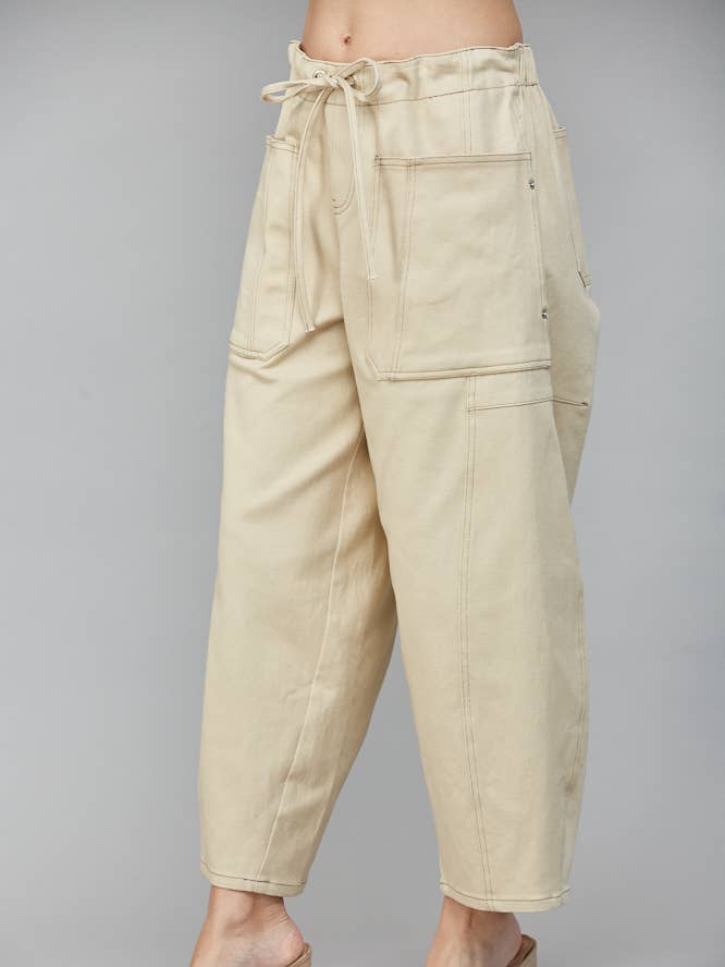 ECRU PANTALONI A BARILE DA INFILARE FP65059 in vendita all'ingrosso su Faire2