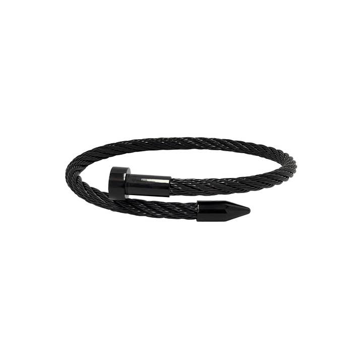 BG004B B.Tiff Black Pointe Cable Bracelete Bangle por atacado de B.Tiff