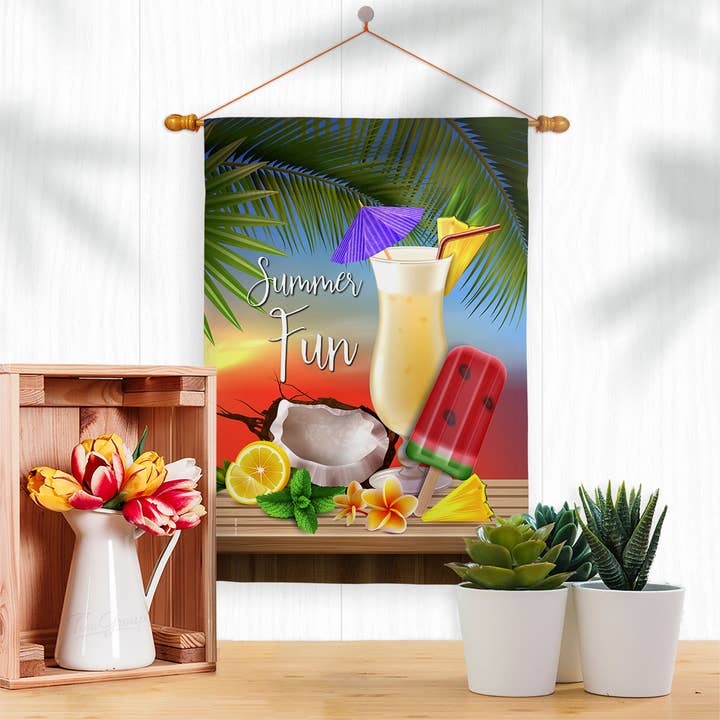 Two Group Flag Co - Venta al por mayor Bandera y manga de viento - Bandera de decoración dulce de verano y frutas del sol2