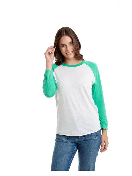 Total Apparel - Wholesale T-Shirt - Women's - Next Level 6051 - Unisex Triblend 3/4-Sleeve Raglan