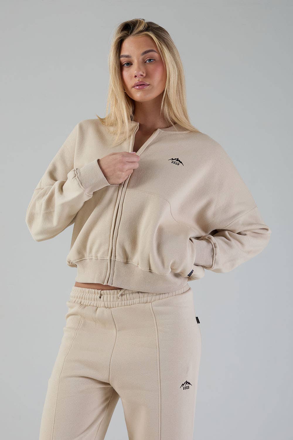 The Apex Tracksuit in Oatmeal for wholesale on Faire4