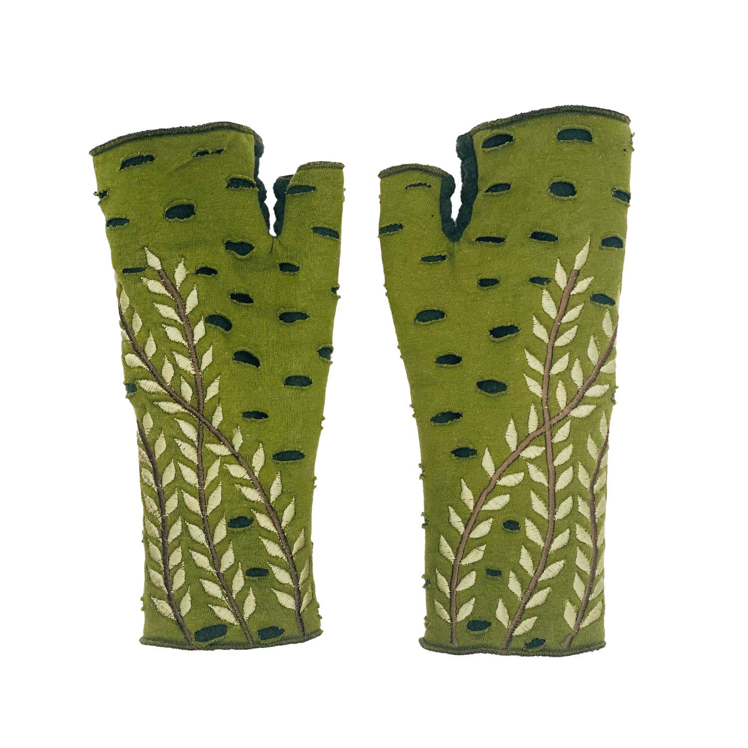 Feelgoodz – Luvas - Mulher por atacado – Luvas de lã sem dedos em treliça | Luvas Jersey de algodão2