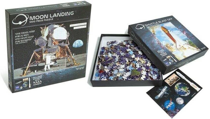 Boon Books - Wholesale Puzzle - Adult - NASA Puzzle - Moon Landing / Shuttle Blast Off (1000 piece jigsaw puzzle) 2 DIFFERENT DESIGNS by -0