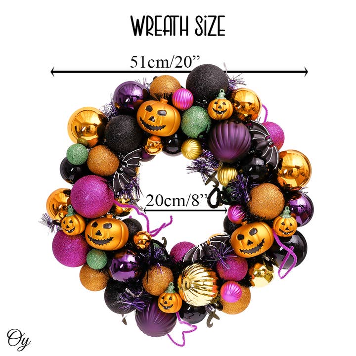 OrnamentallyYou - Wholesale Wreath - Spooktacular Halloween Ornament Bauble Wreath