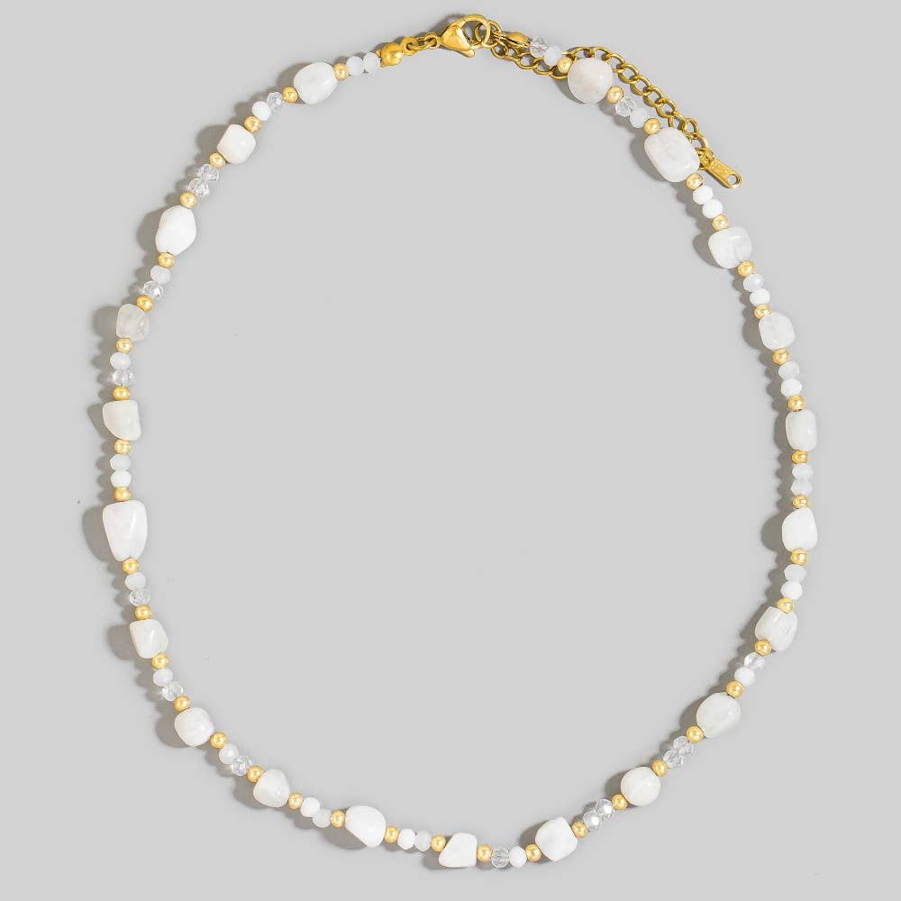 The Looks by Fame Accessories – Großhandel Kette mit Anhänger/Charm – Halskette mit verschiedenen Steinperlen6