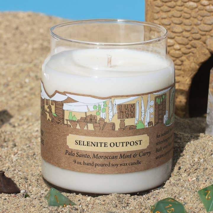 Cantrip Candles - Wholesale Jar/Filled Candle - Selenite Outpost 9oz Candle0