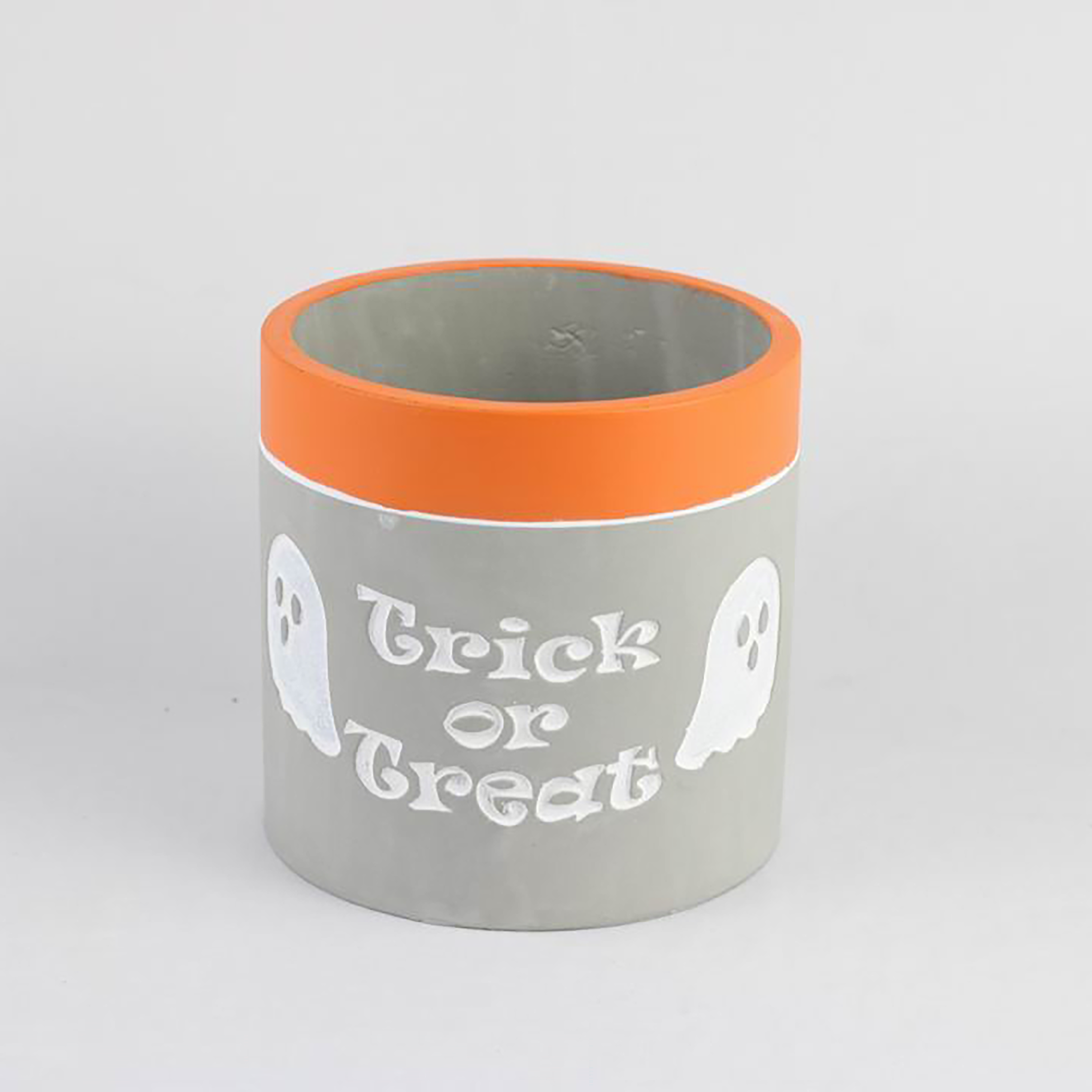 Florinia - Wholesale Plant Pot - “Trick or Treat” Concrete Pot with Ghost Motif – Planter or Votive1