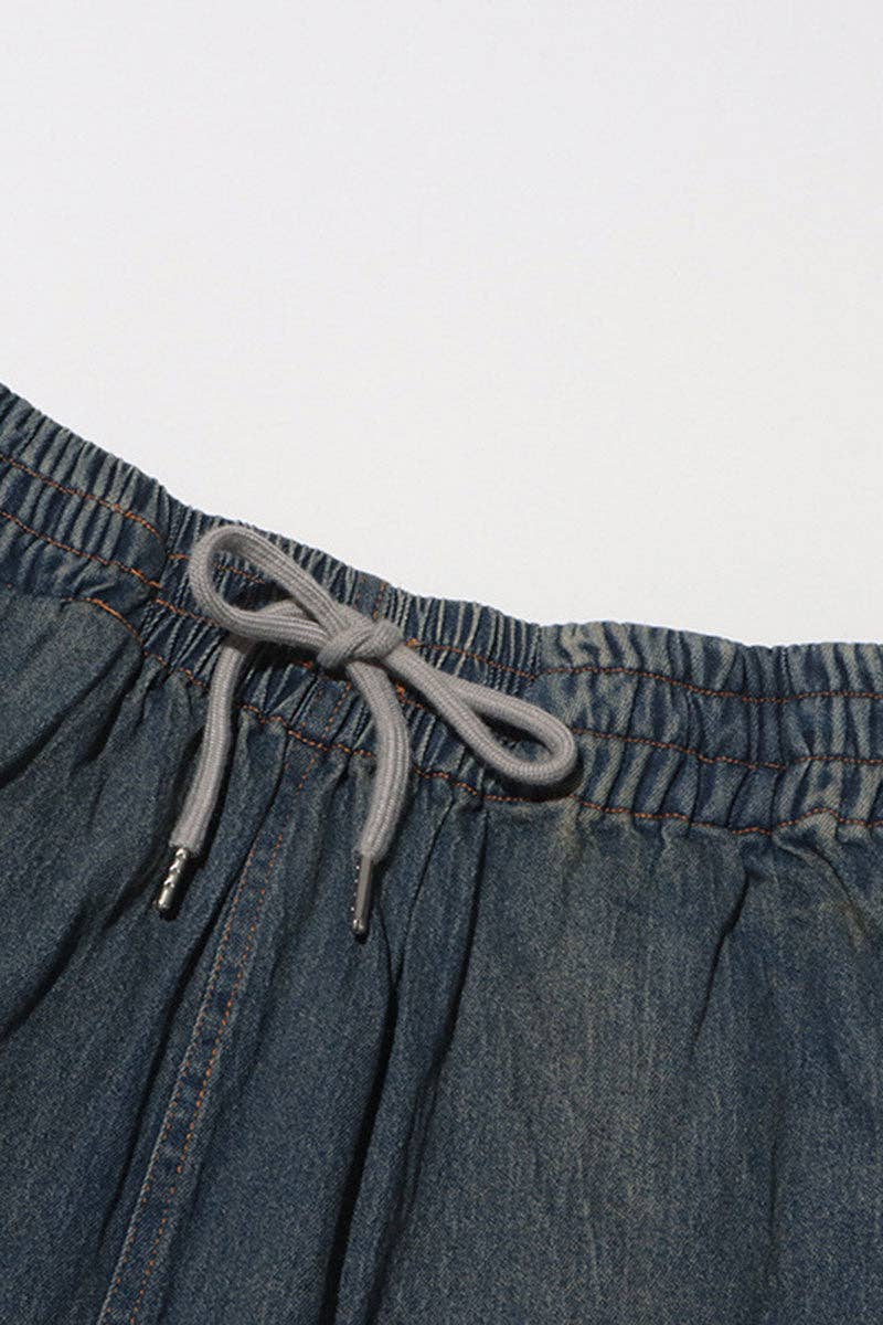 BLUE Lace-Trim Denim Short for wholesale on Faire5