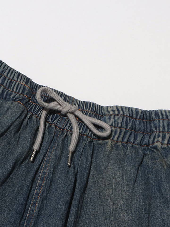 BLUE Lace-Trim Denim Short for wholesale on Faire5