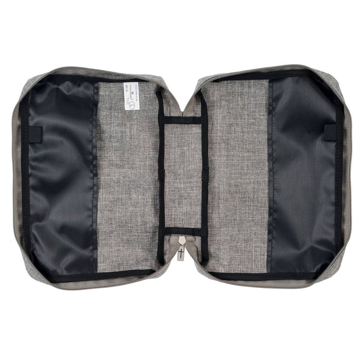 Christian Art Gifts - Wholesale Bible Cover - Bible Cover Value Gray Strong & Courageous Jsh. 1:92