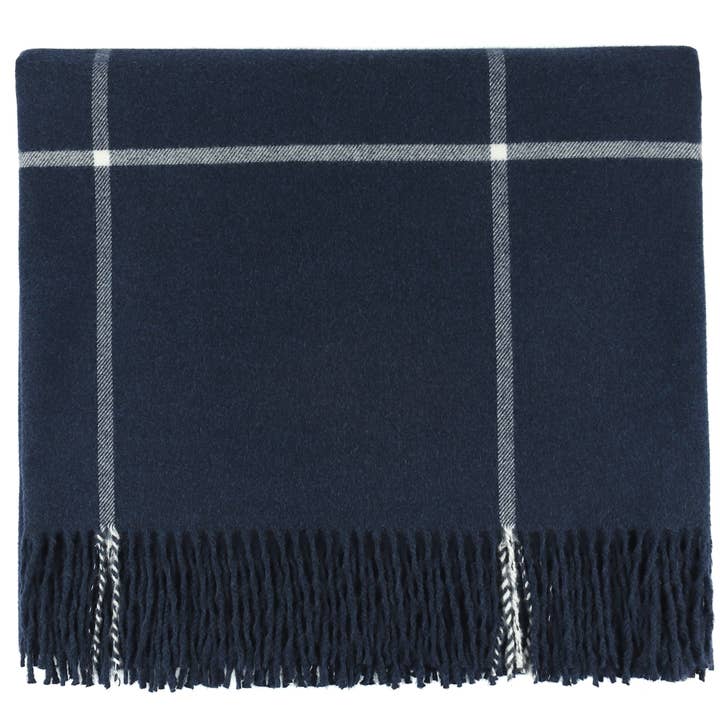 Glasgow Navy Throw 50x68 for wholesale by Bedford Collections