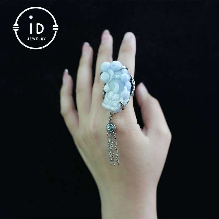 Handmade Jadeite Ring| Mystical Protection Jewelry| Artistic Gemstone Ring| Brave troops-Inspired| Symbol of Fortune for wholesale by idjewelry