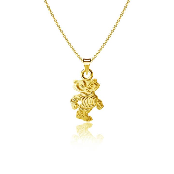 University of Wisconsin vedhæng halskæde - forgyldt for engroshandel hos Dayna Designs