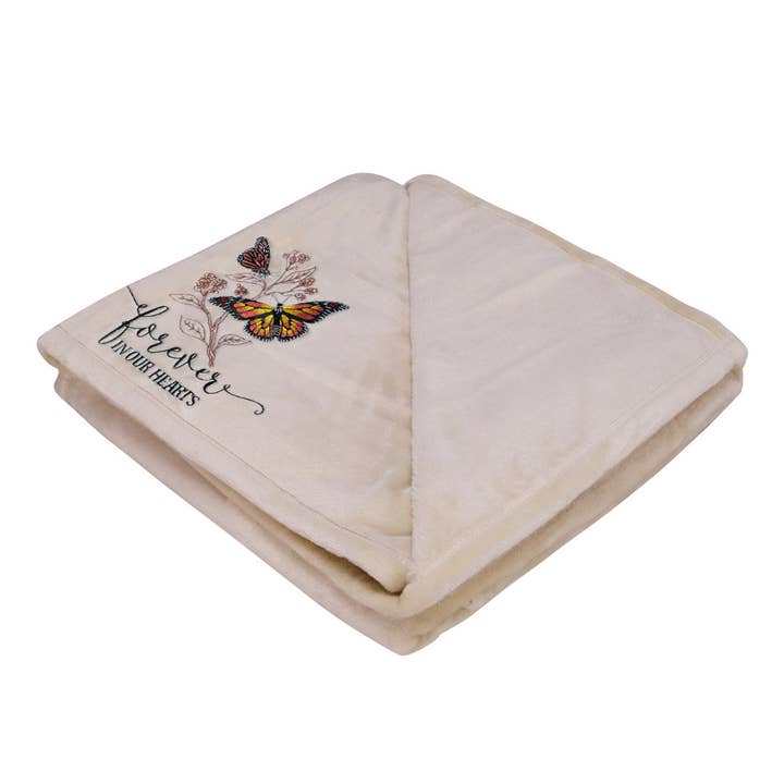 Embroidered Monarch Butterfly Bereavement Blanket for wholesale by Opportunities
