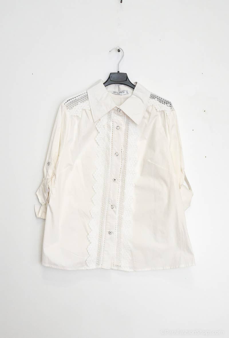 Afinity - Vente Chemise à col boutonné – femme - Chemise femme grande taille Élégance & confort en coton M19213