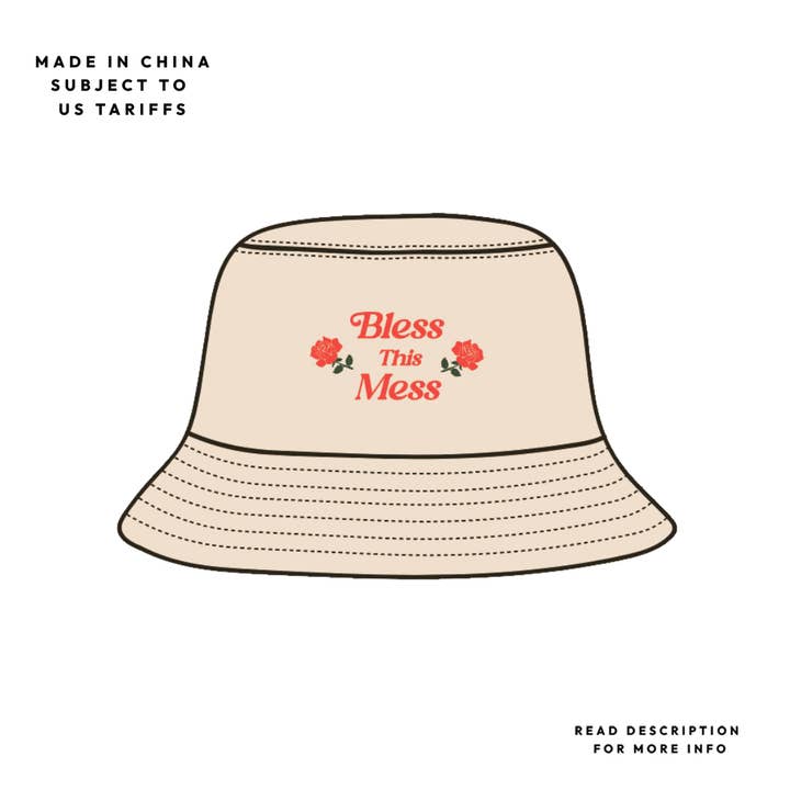 Party Mountain Paper co. - Wholesale Bucket Hat - Unisex - Bless This Mess Bucket Hat | Last Chance