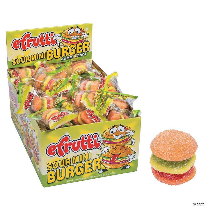I Got Your Candy - Wholesale Gummy - Efrutti Sour Mini Burger .32oz - 60ct