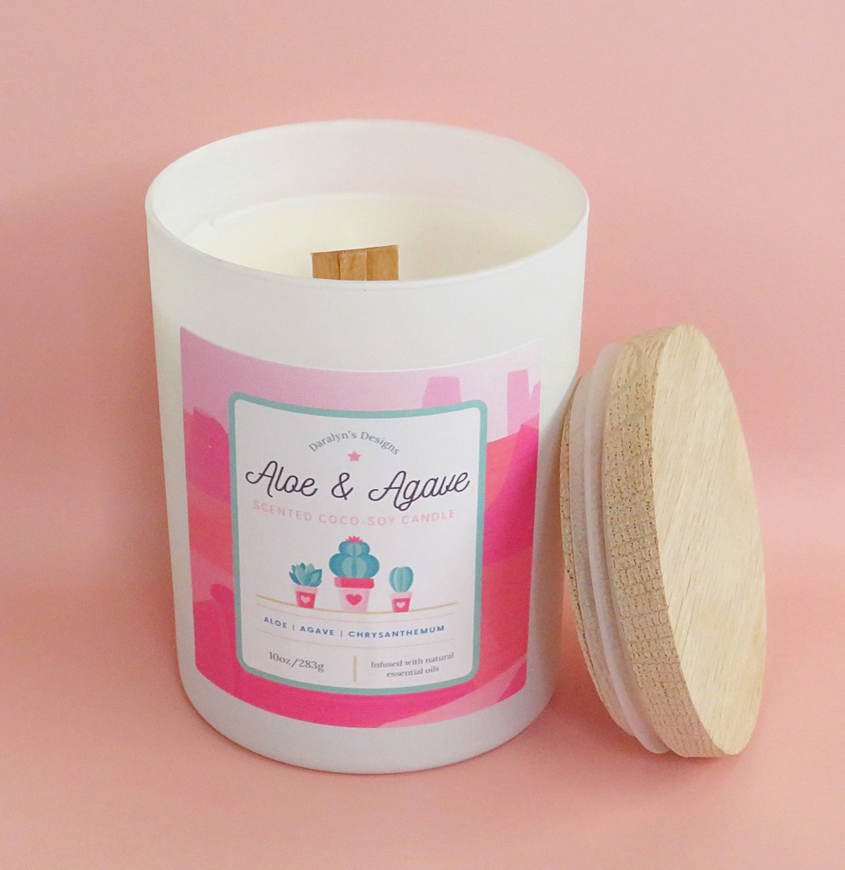 Daralyn's Designs - Wholesale Jar/Filled Candle - Coconut-Soy Creme Candle | 10oz  | Wooden Wick | All Natural3