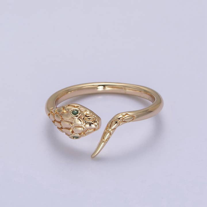 Aim Eternal - Wholesale Band/Stacked Ring - 18k Gold Filled Dainty Snake Ring,Gold Snake Wrap Ring,Layer
