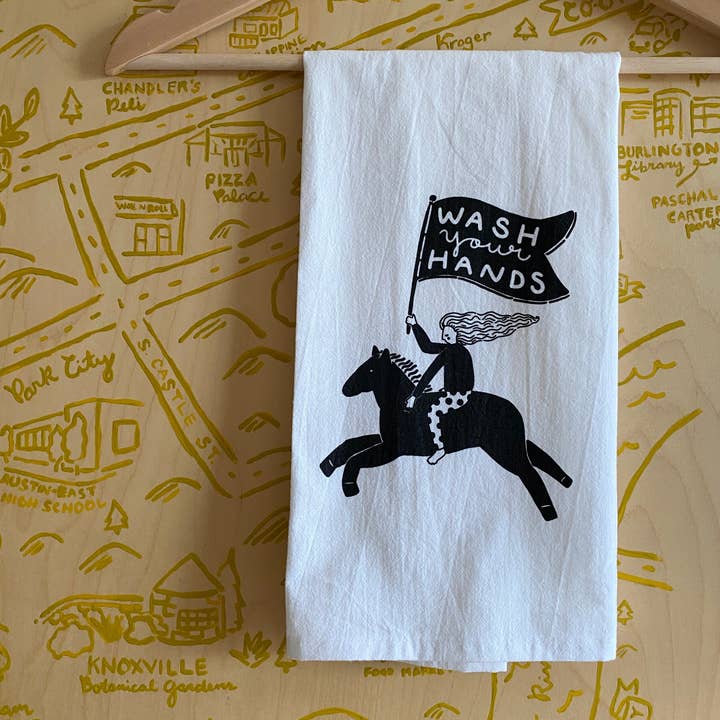 Toalha de chá para lavar as mãos por atacado de Paris Woodhull Illustrations