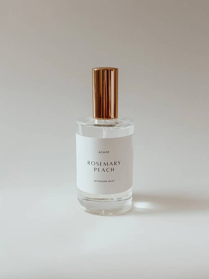 ROSEMARY PEACH INTERIOR MIST for wholesale by Agapé Candles